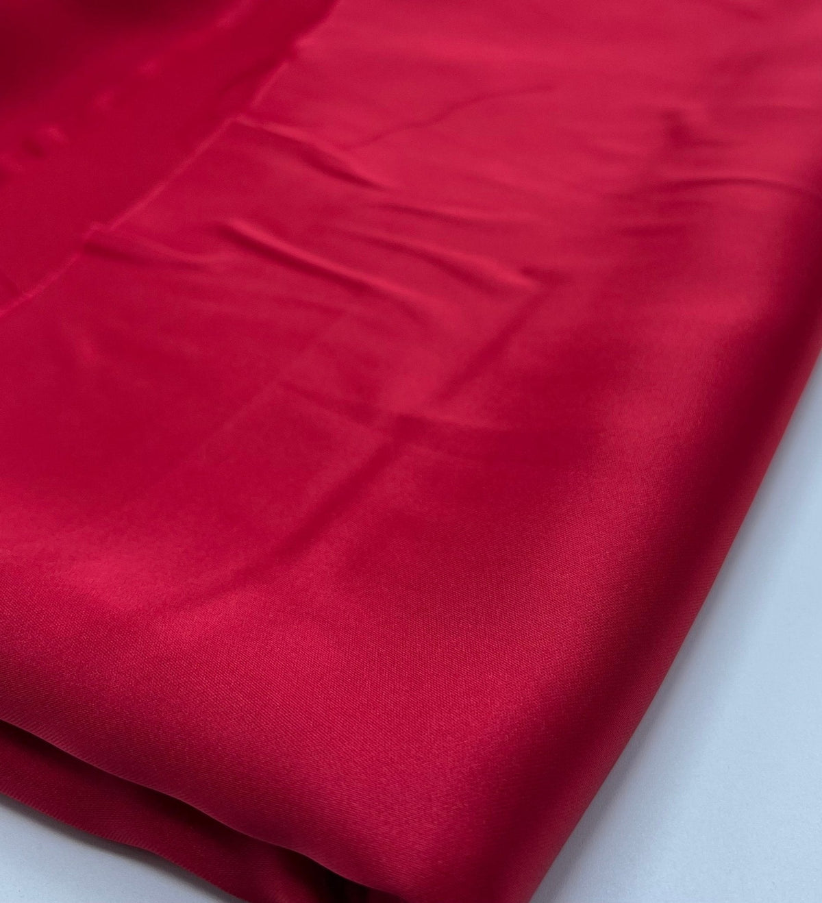 Red Recycled Satin 160GSM Dress Craft Non Stretch Fabric