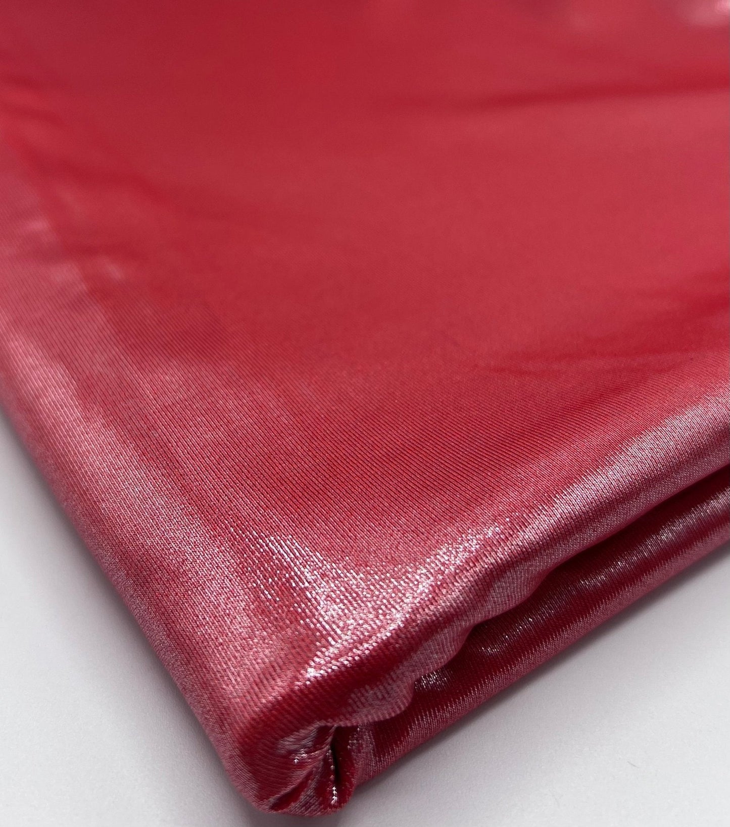 Red Shiny Foil Swimwear / Sportswear 4 Way Stretch Fabric