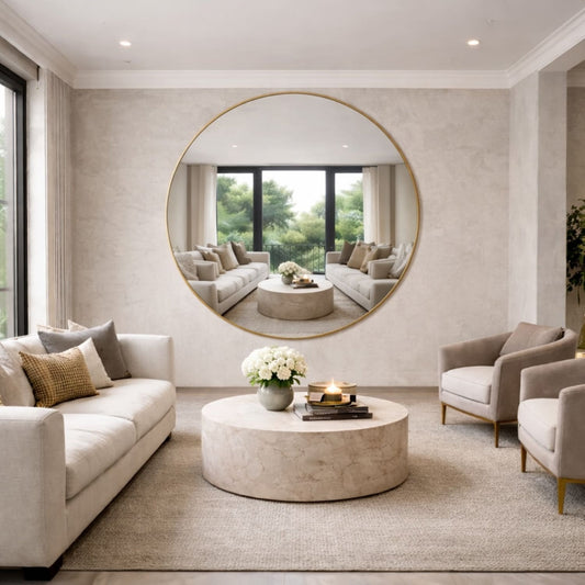 Rei - XXL Round Gold Metal Circle Mirror - 180cm x 180cm