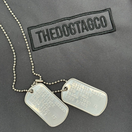 'REVOLVER OCELOT' US Military DOG TAGS Necklace Pendant Gaming Collector Inspired