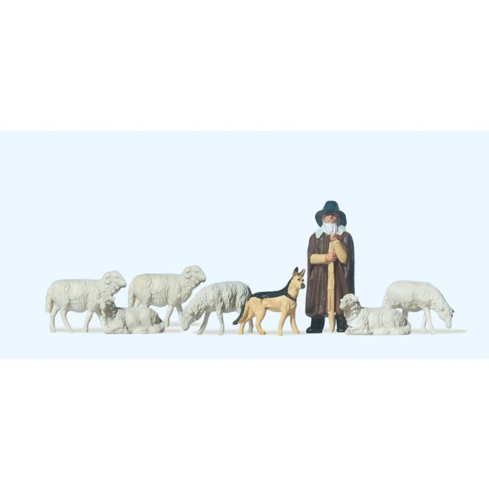 Shepherd with Flock (8) - Terrarium Figures - 14160