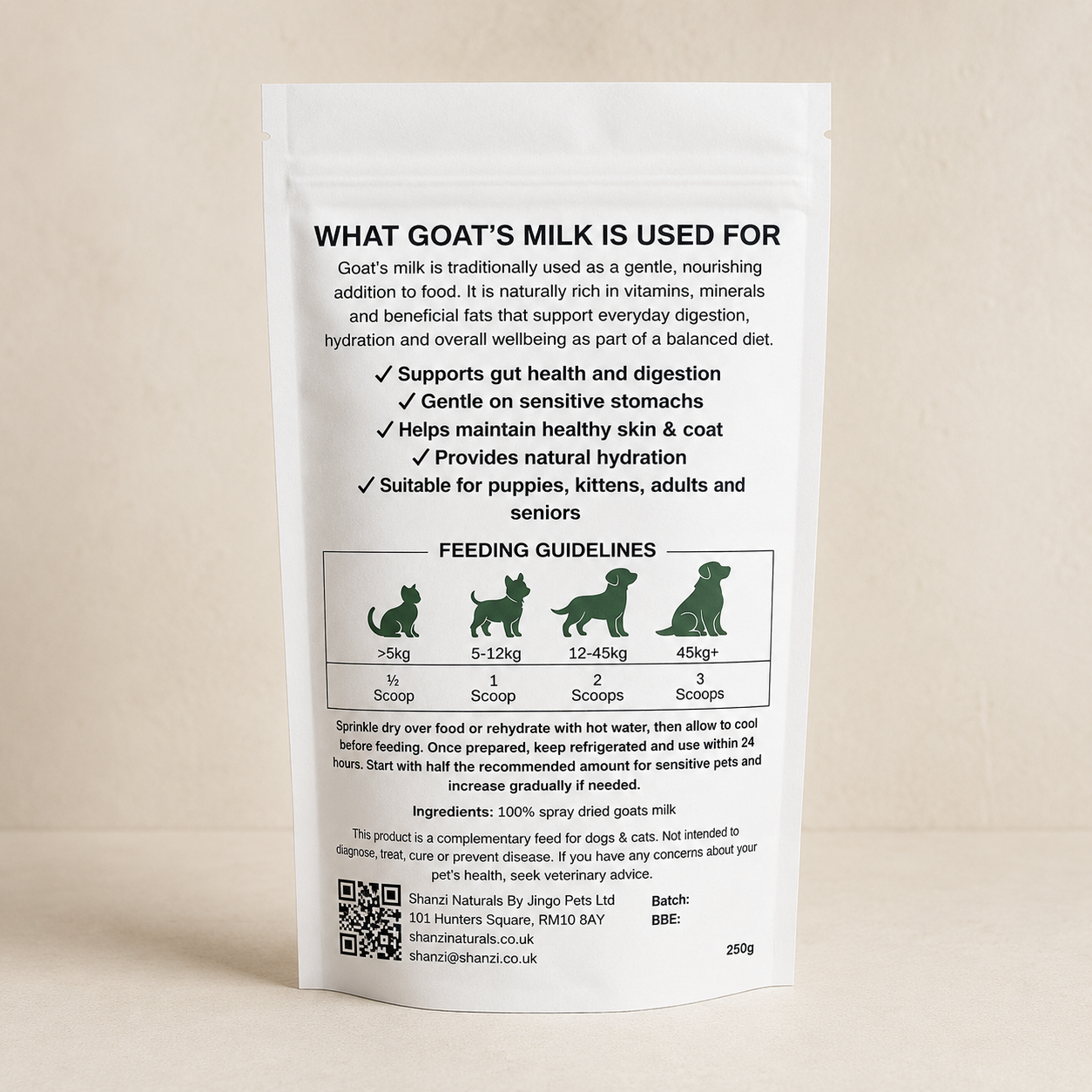 Whole Goats Milk Powder for Dogs & Cats - 250g