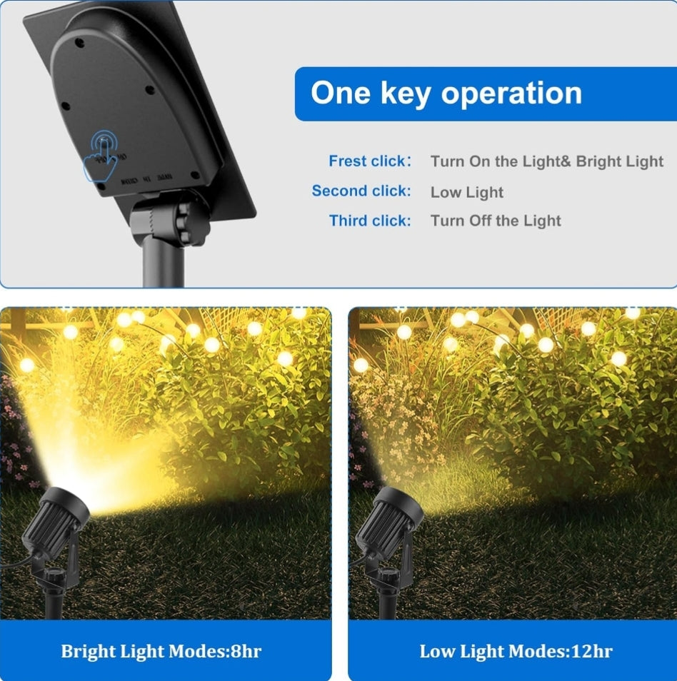 SuperLuxe 2 in 1 Solar LED Garden Spotlights - Warm White