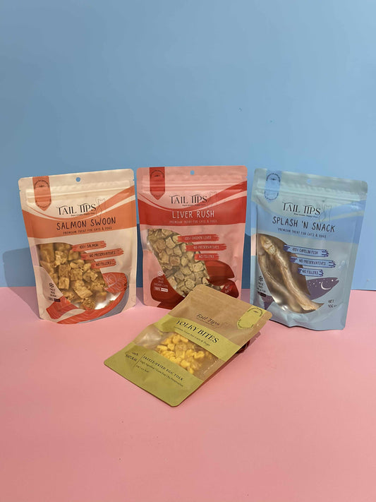 Cat Lovers Pack - Premium Freeze-Dried Treats | 4 Flavours | Tail Tips UK