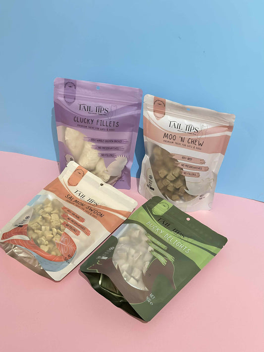 Dog Lover Pack - Premium Freeze-Dried Treats | 4 Flavours | Tail Tips UK