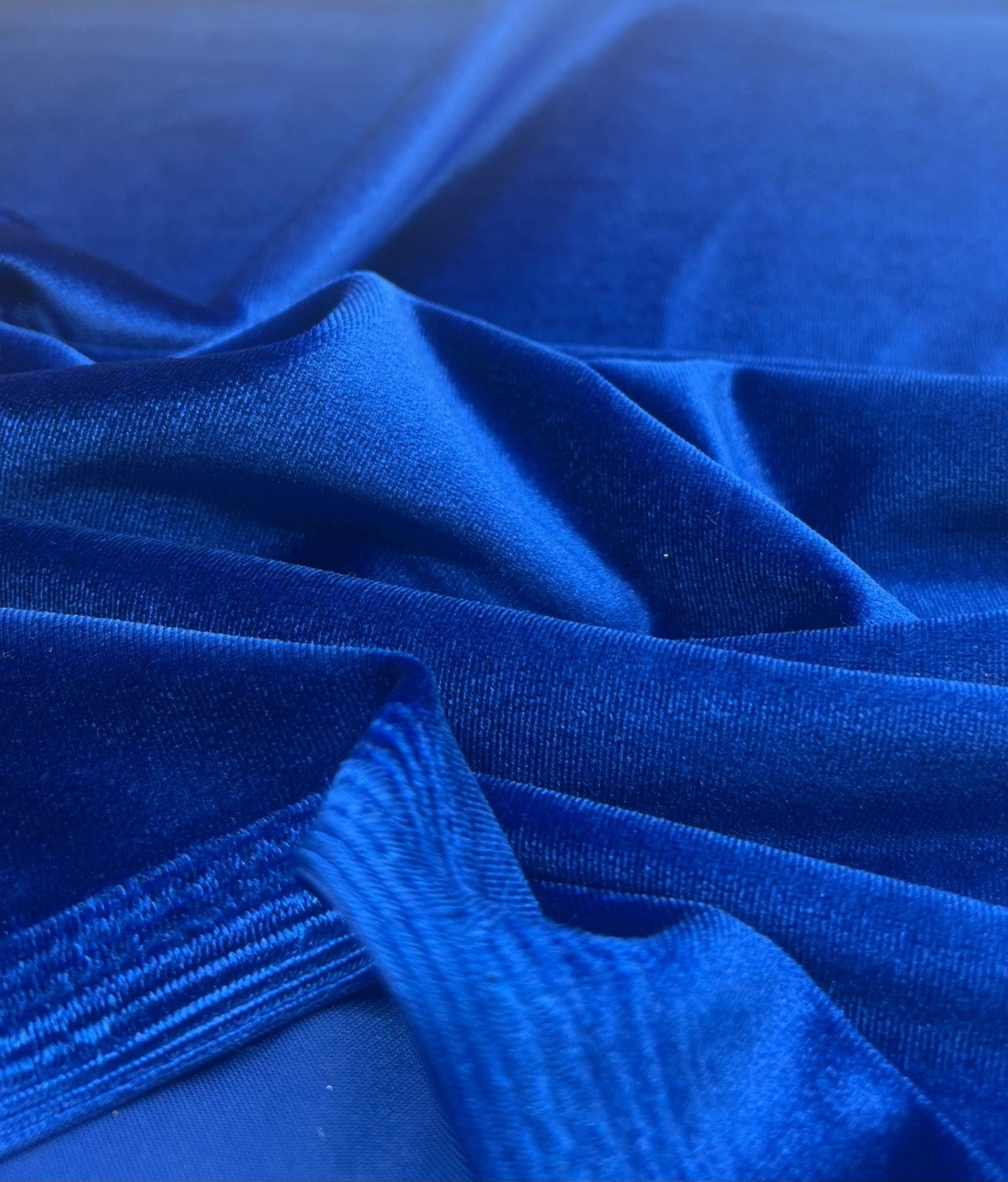 Royal Blue Plain Velour Spandex Stretch Fabric
