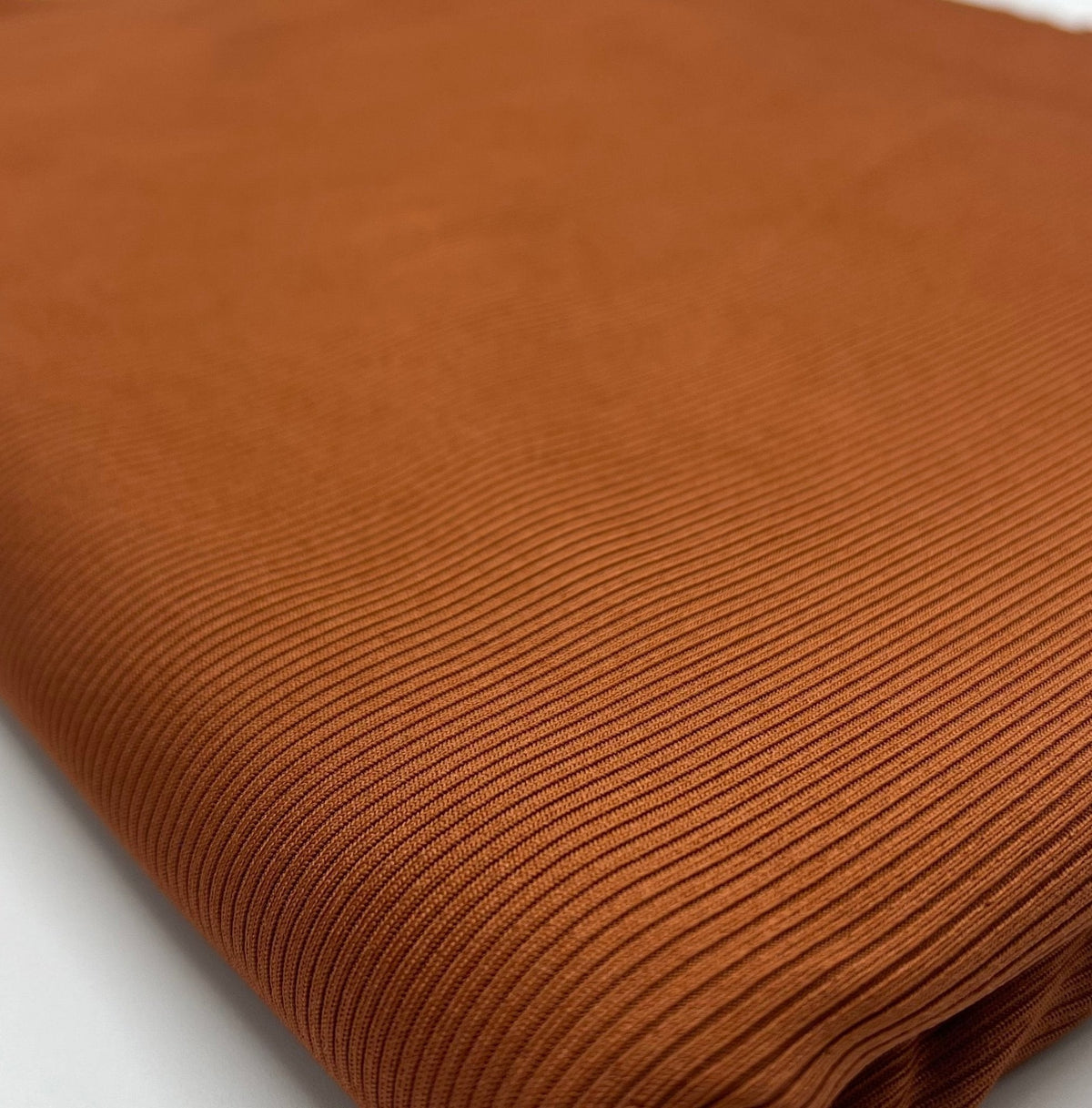 Rust 2X1 Fine Rib Stretch Fabric