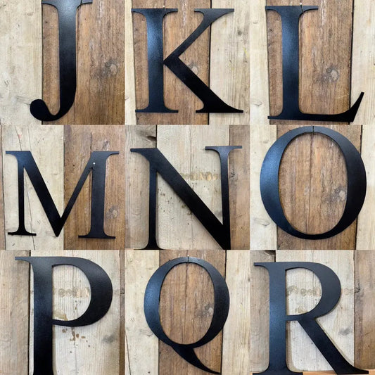 Rustic 5" or 12" Black Metal Classic Letters For The Home And Garden