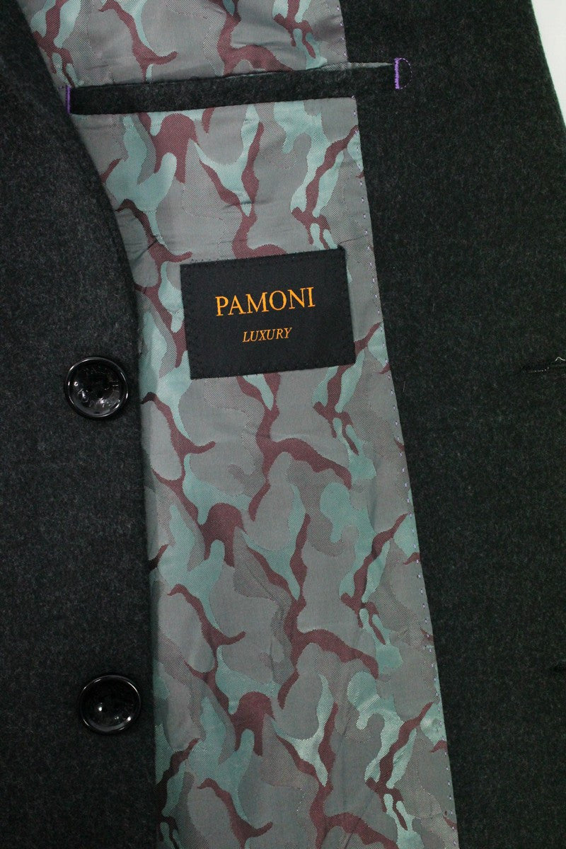 Charcoal Wool Blend Overcoat