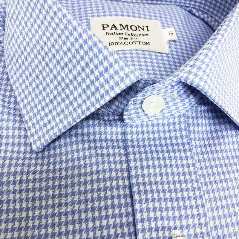 Blue Dog Tooth Slim Fit Shirt