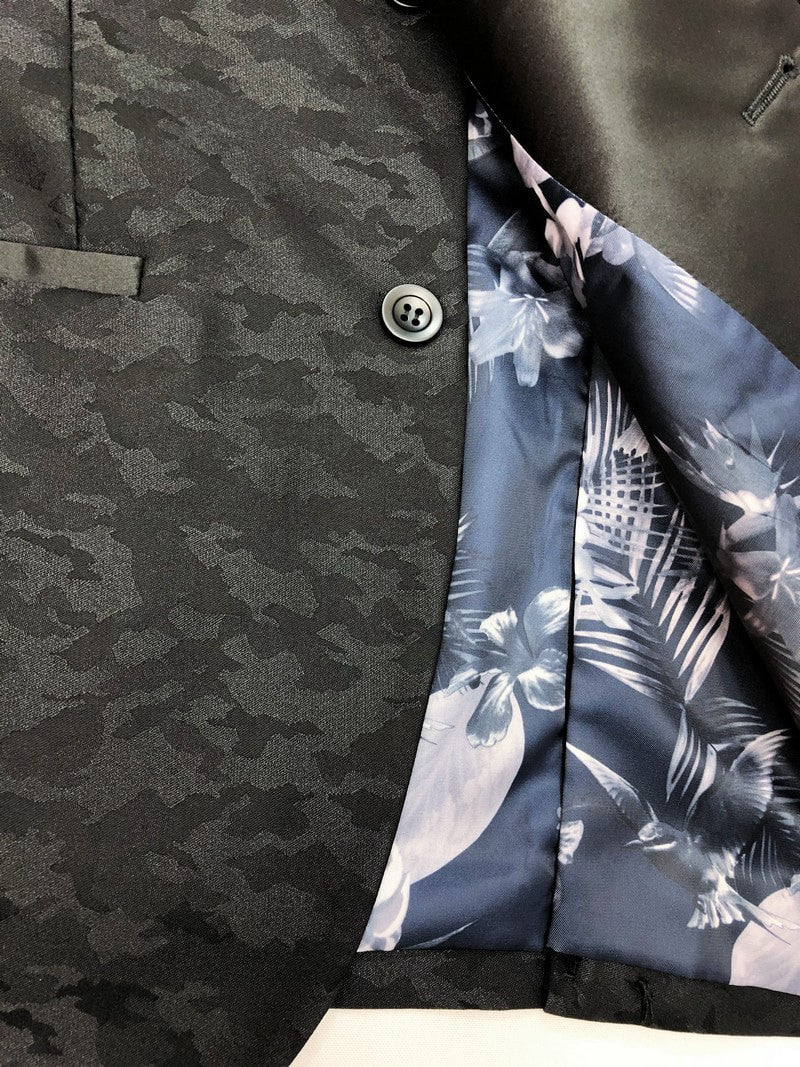Black Jacquard Brocade Dinner Jacket