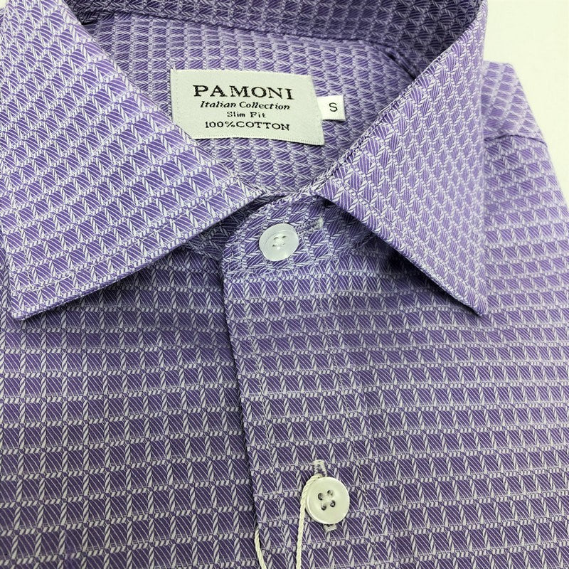 Lilac Twill Check Pure Cotton Shirt