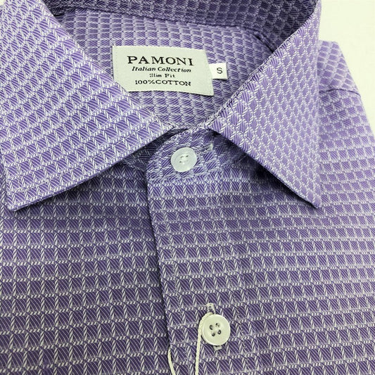 Lilac Twill Check Pure Cotton Shirt