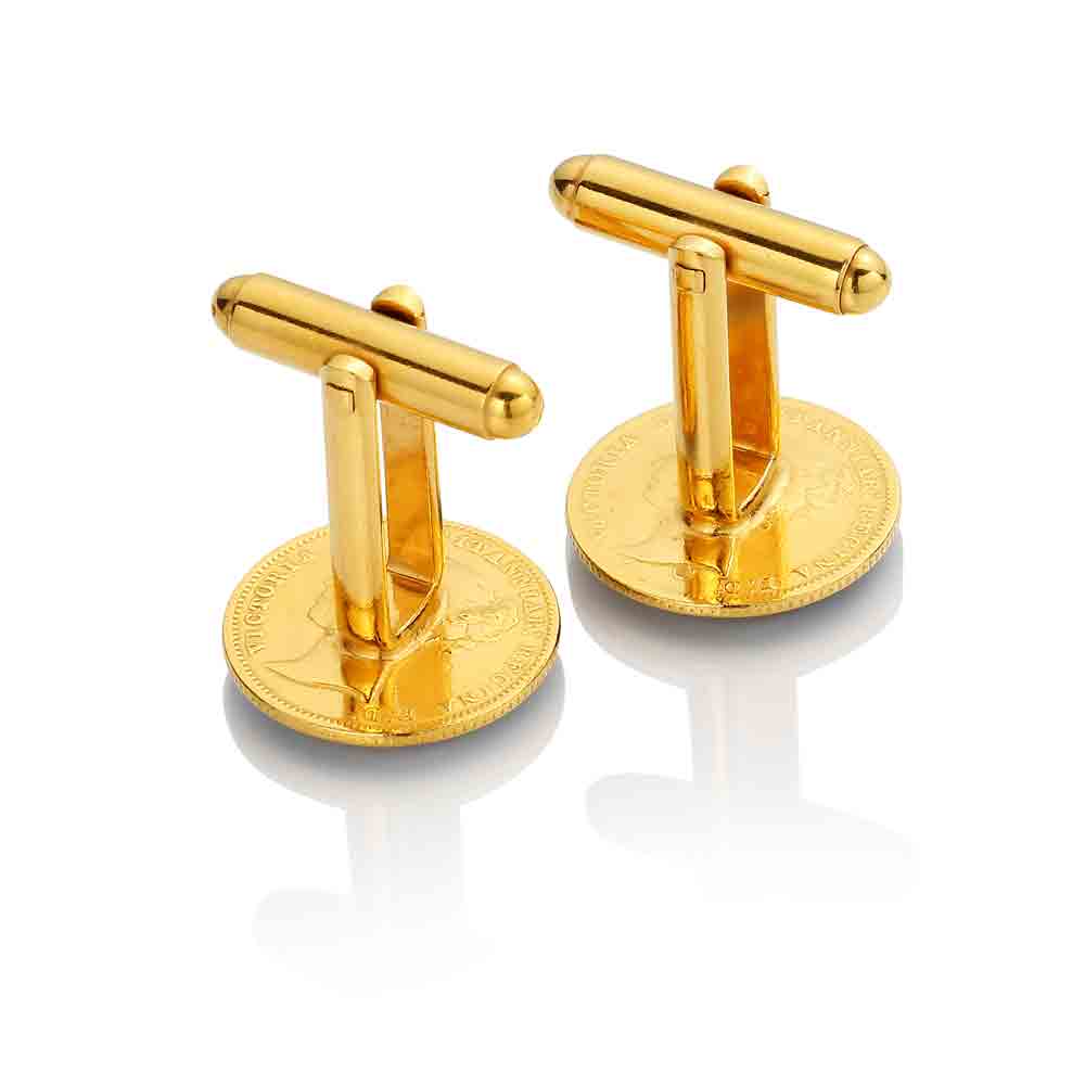 Victorian Groat - Enamelled Coin Cufflinks