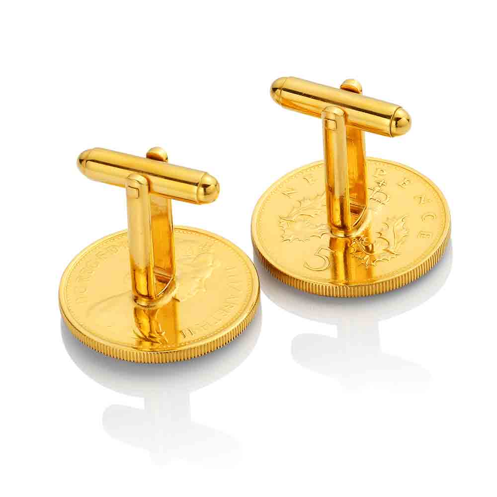 Five Pence (1968-1989) - Enamelled Coin Cufflinks