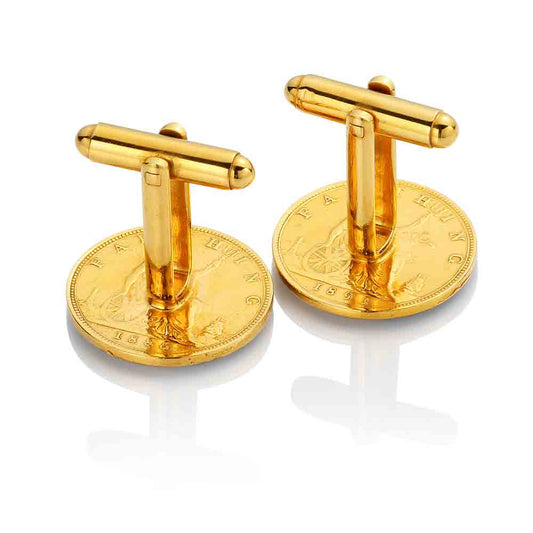 Victorian Farthing - Enamelled Coin Cufflinks