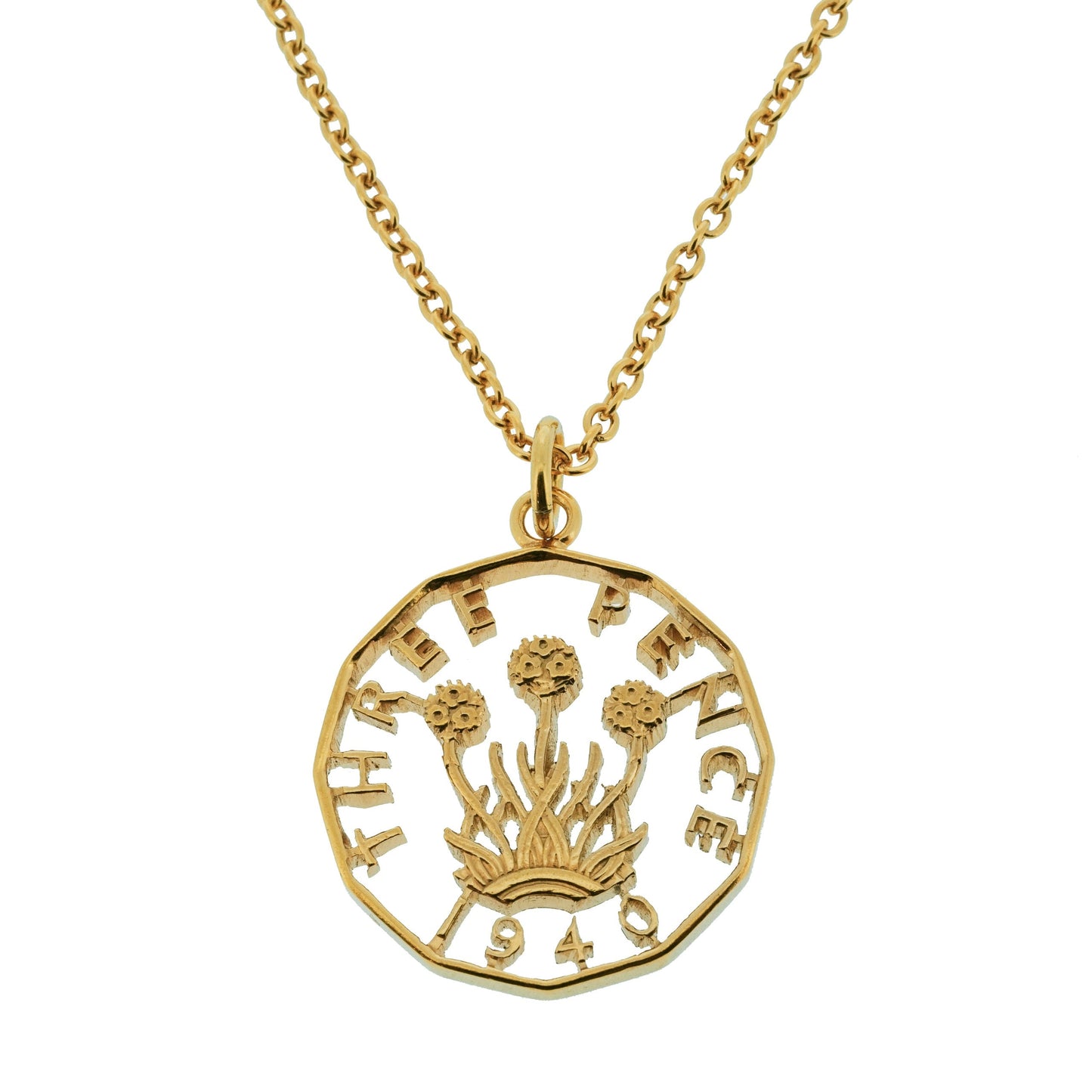 George VI Threepenny (1937-1952) - Thrift Design - Cut Out Coin Necklace