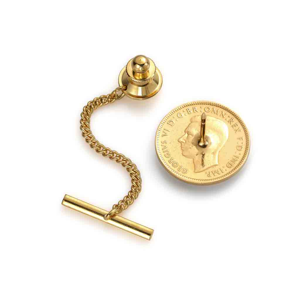 Wren Farthing (1937-1956) - Enamelled Coin Tie Pin
