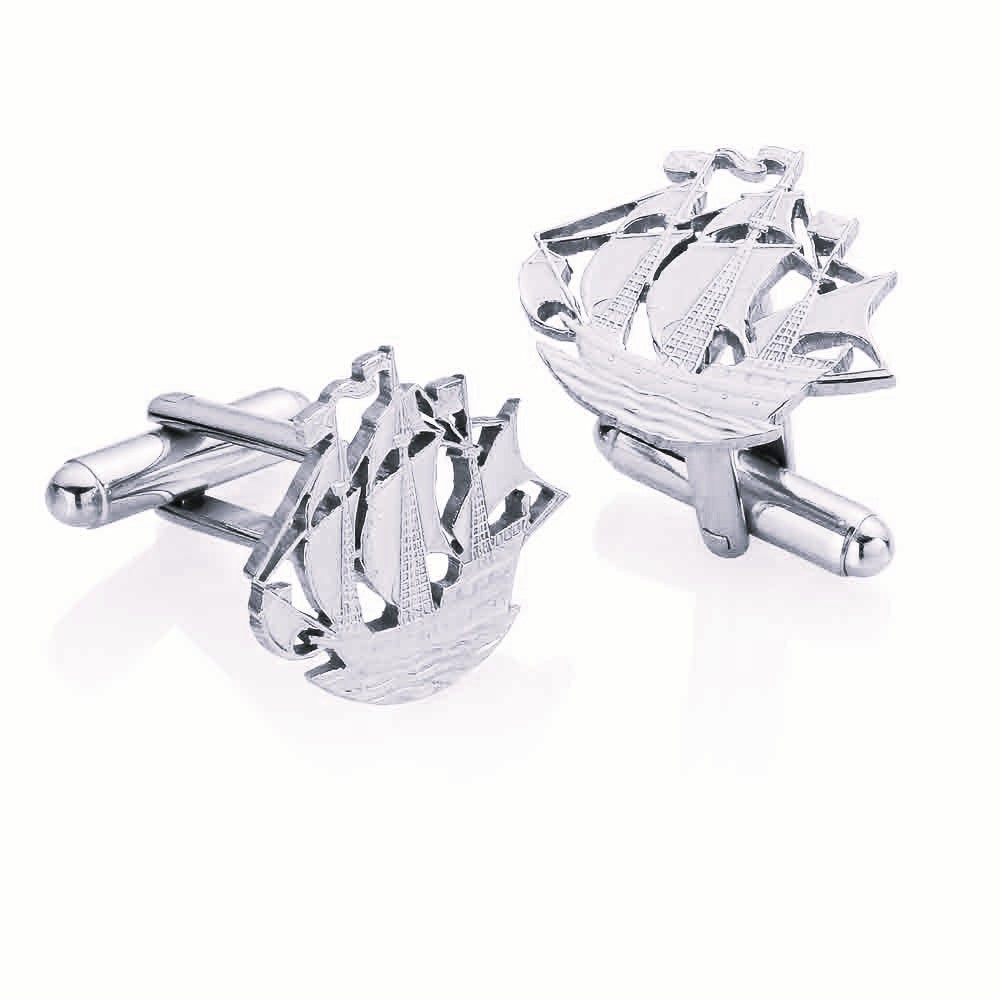 Halfpenny Ship - Cut Out Coin Cufflinks