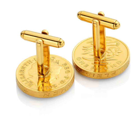 2013 One Pound - English Emblem Design - Enamelled Coin Cufflinks