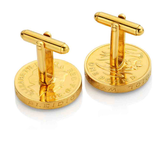 2013 One Pound - Welsh Emblem Design - Enamelled Coin Cufflinks