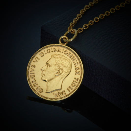Wren Farthing (1937-1956) - Plated Coin Necklace