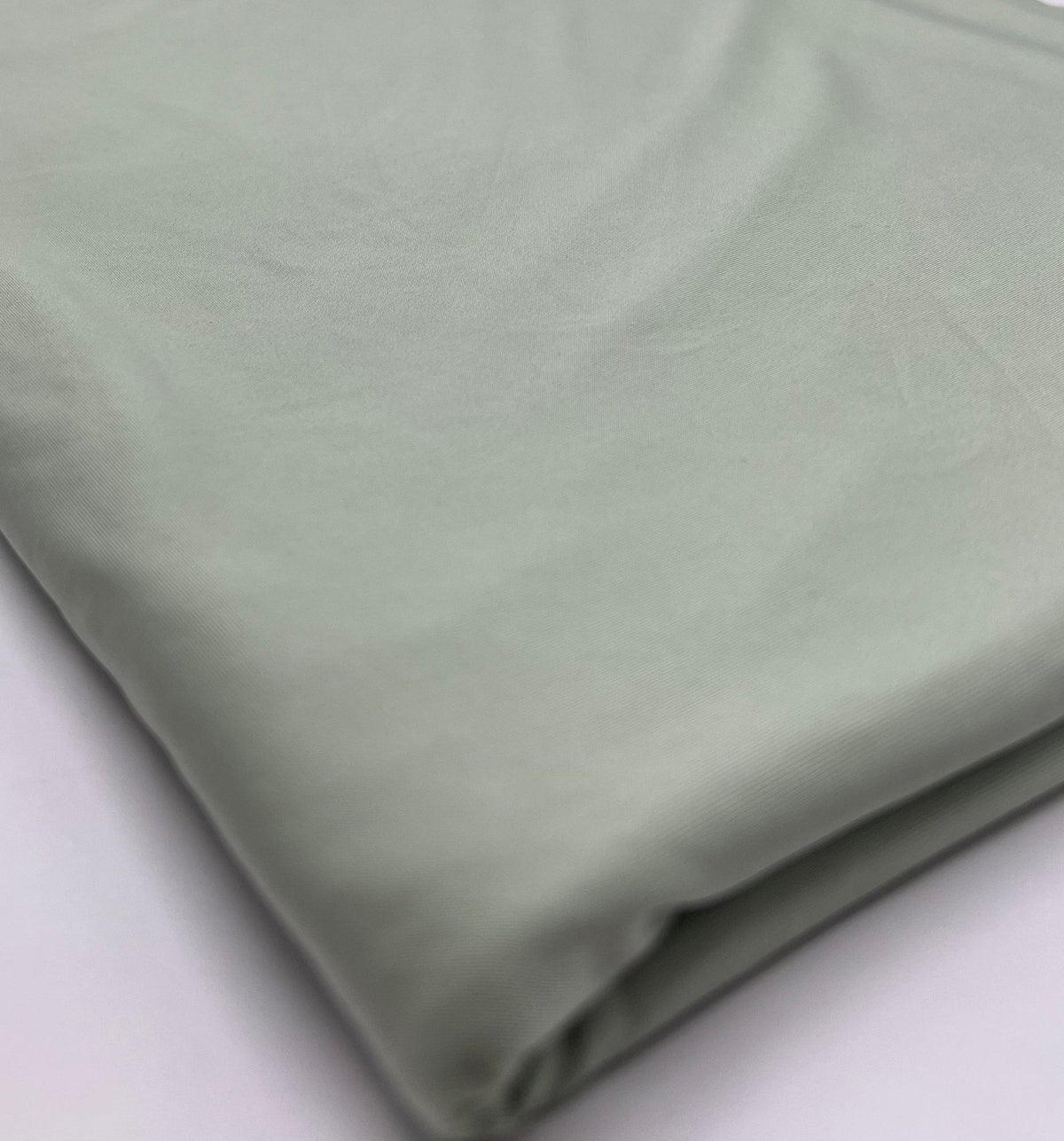 Sage Green Plain Shiny Soft Touch Slinky 4 Way Stretch Fabric