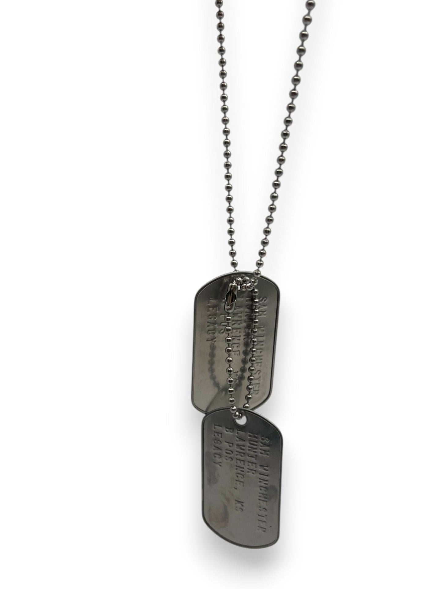 'SAM WINCHESTER' Military Dog Tags - Cosplay Costume Prop Replica - Stainless Steel Chains Included