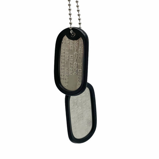 Samuel Thomas 'FALCON' Sam Wilson Military Dog Tags - Movie Costume Cosplay Prop - Stainless Steel - Chain&Silencers Included