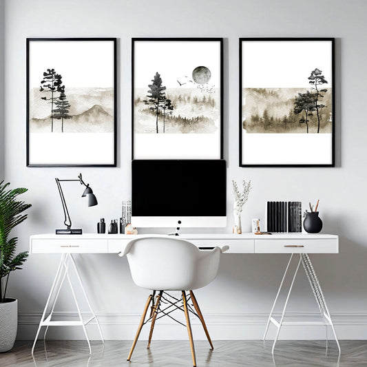 Prints for the office | Set of 3 Scandinavian wall art