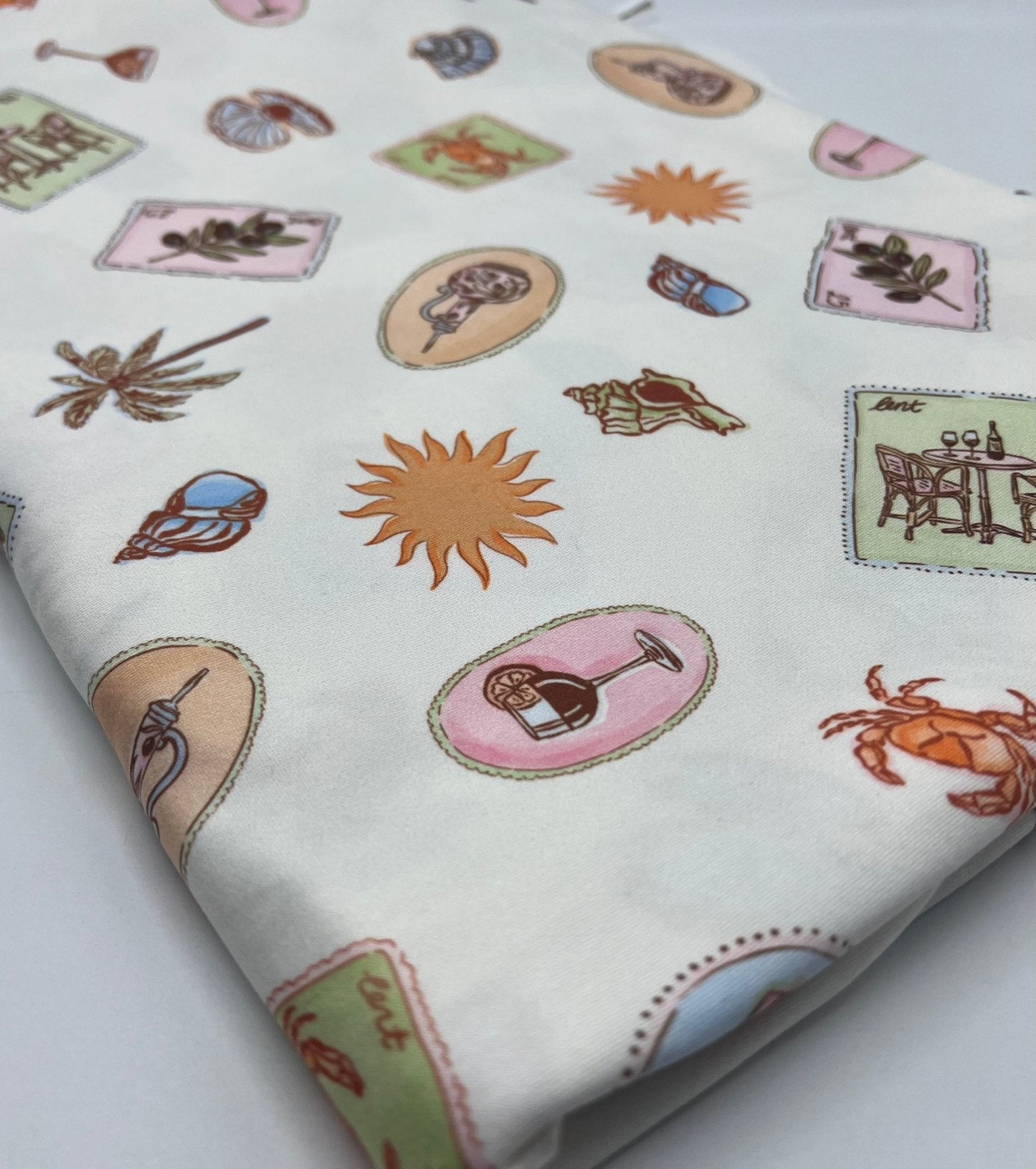 Seaside Super Soft Print Spun Poly Stretch Fabric