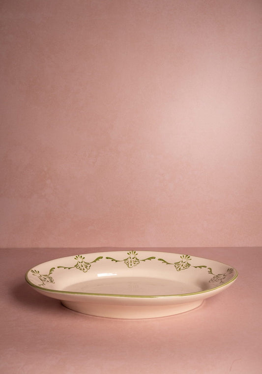 Cara Shell Serving Plate, Green
