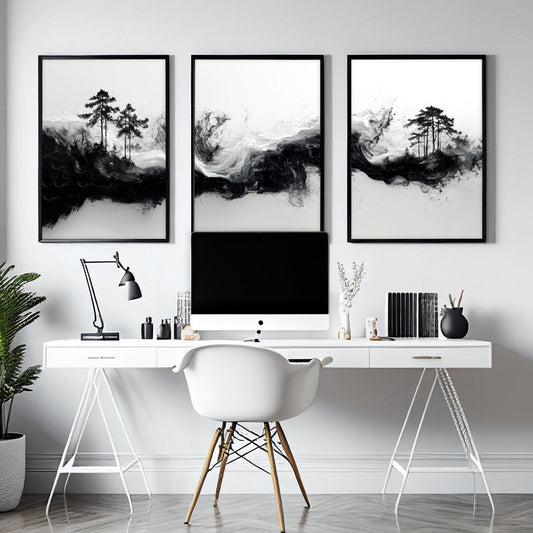 Set of 3 Framed Wall Art | Set of 3 Asian Inspired Wall art Prints