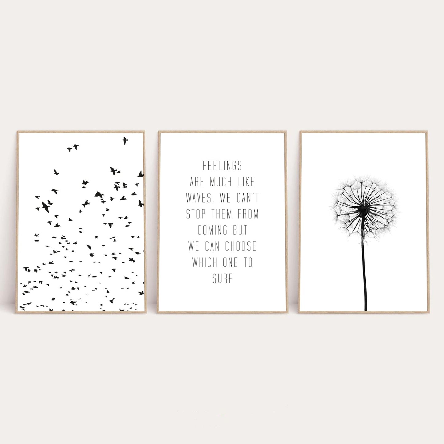 Feelings Are Much Like Waves Set Of 3 Bedroom Home Wall Decor Prints