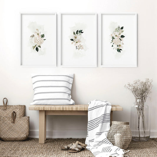 Wall art sets of 3 for living room | Shabby Chic wall art prints