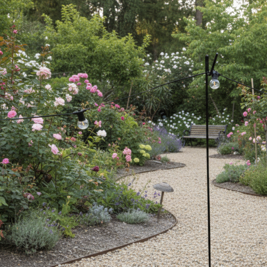 1.24m / 124cm Black Solid Metal Festoon Pole / Shepherds Hook