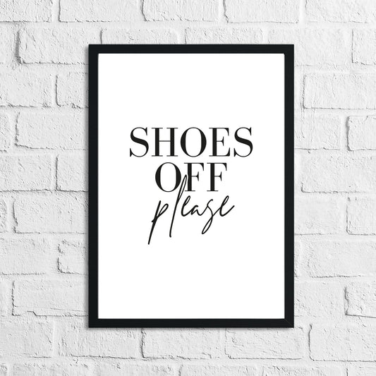 Shoes Off Please Simple Home Wall Decor Print