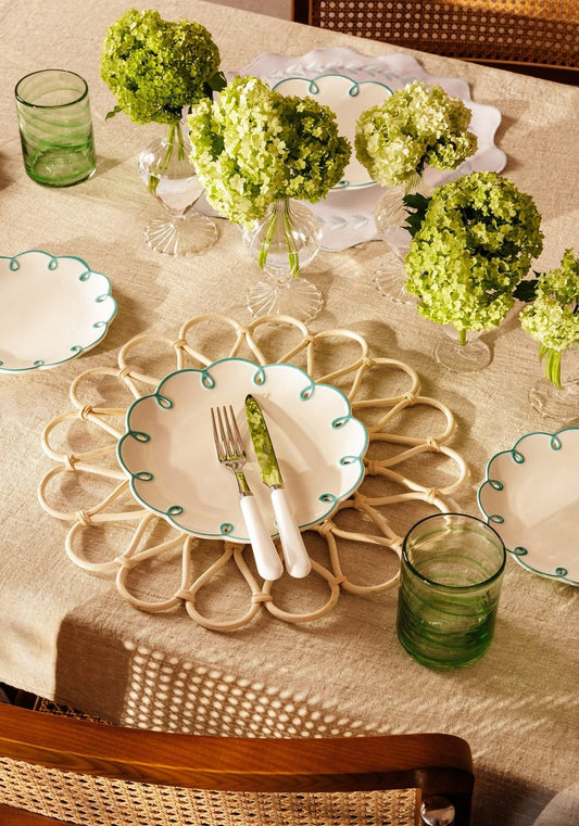 Sky Blue Scalloped Side Plates - Set of 4