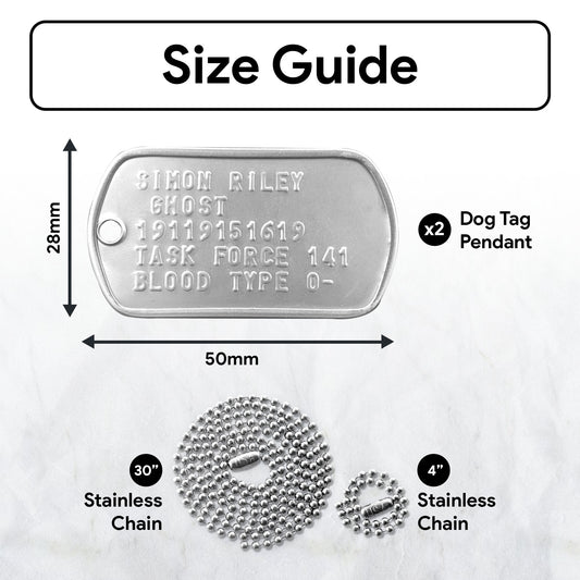 Simon 'Ghost' Riley US Military Dog Tags - Detailed Replica Collector Inspired Set