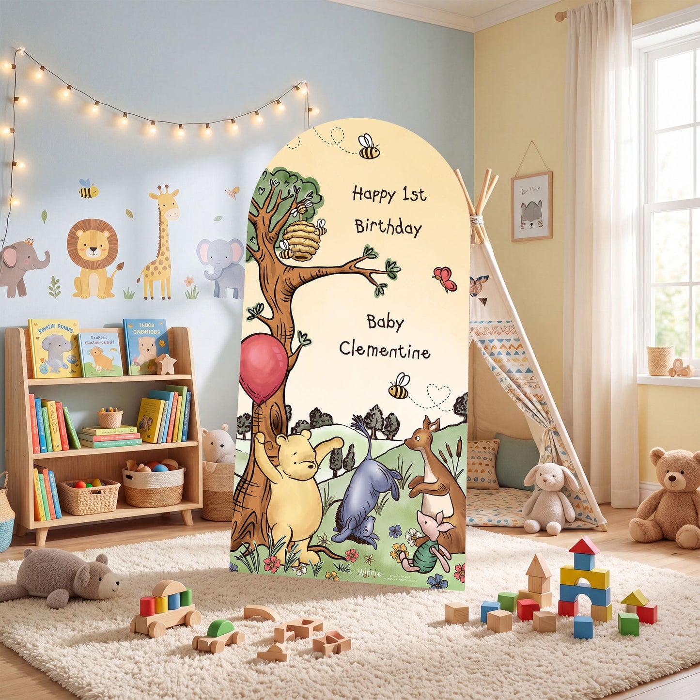 XQ024 Winnie Sailboard Pooh Bear Yellow Sky Personalise