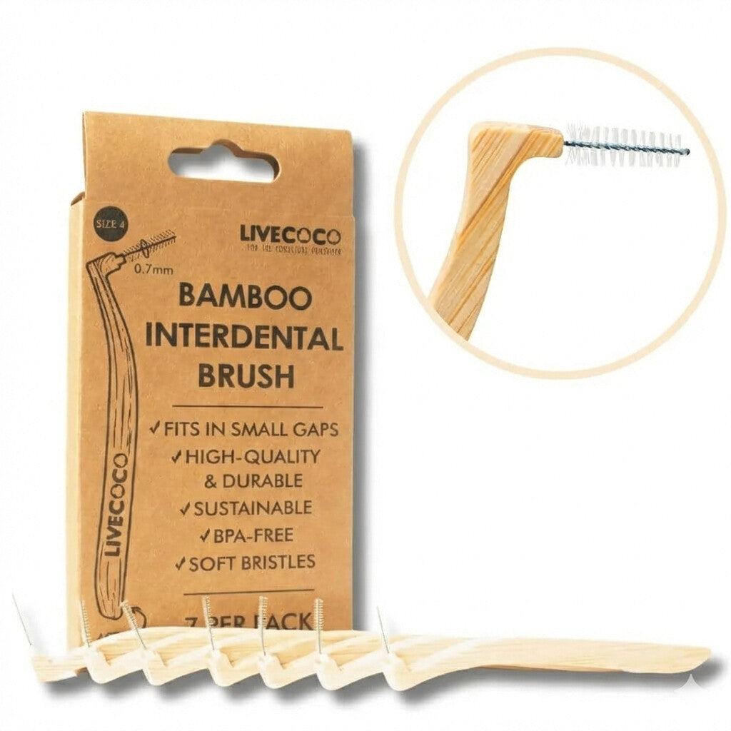 LiveCoco Bamboo Interdental Brushes (Reusable-7 pack)