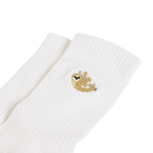 Save the Sloths Ribbed Bamboo Socks