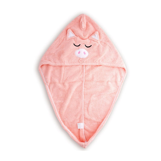 Novelty Hair Towel Wrap, Piggy