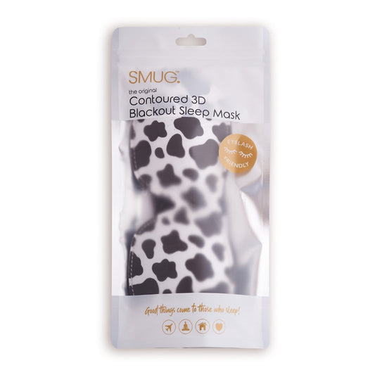 Contoured 3D Blackout Sleep Mask - Cow Print