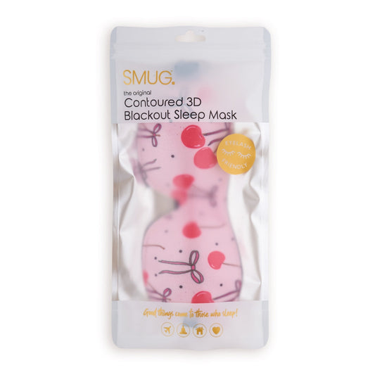 Contoured 3D Blackout Sleep Mask, Pink Cherries