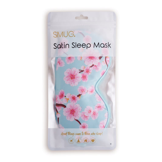 Satin Sleep Mask - Cherry Blossom Print
