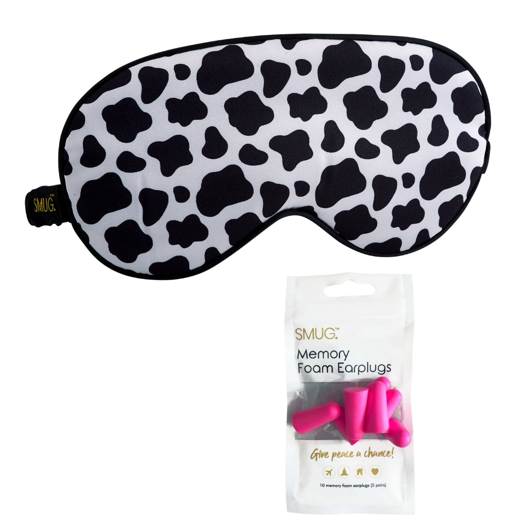 Satin Sleep Mask - Cow Print