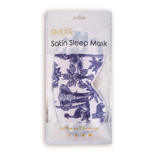 Satin Sleep Mask - Elephant Print