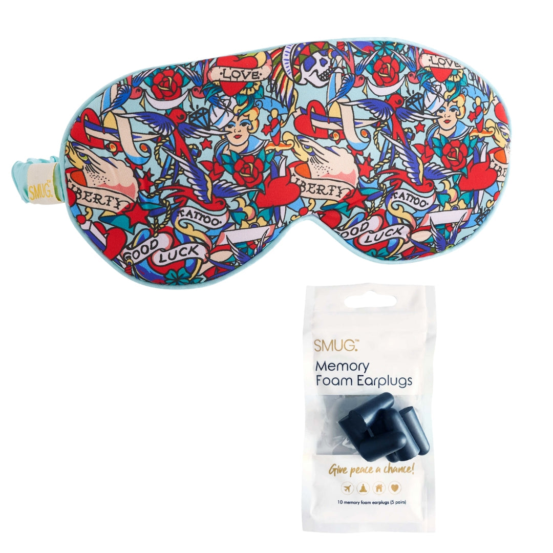 Satin Sleep Mask - Tattoo Print