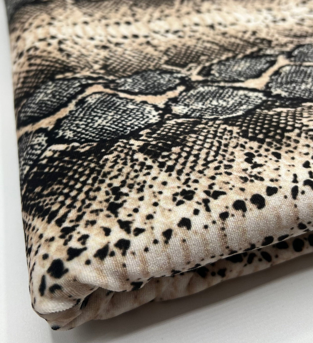 Snake Stone Print Velour Spandex Stretch Fabric